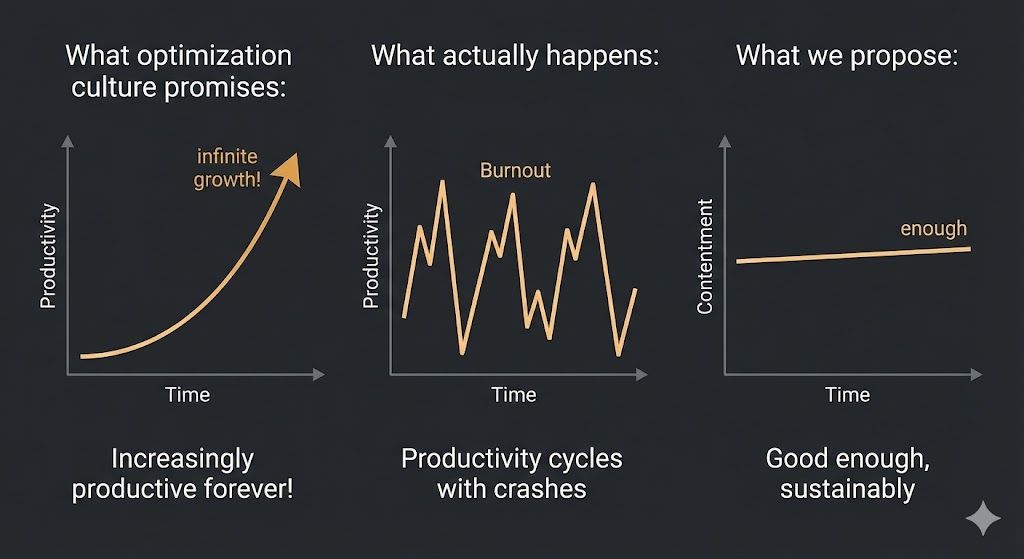 graphs comparing the productivity graph that goes nowhere with the optimization graph that goes nowhere